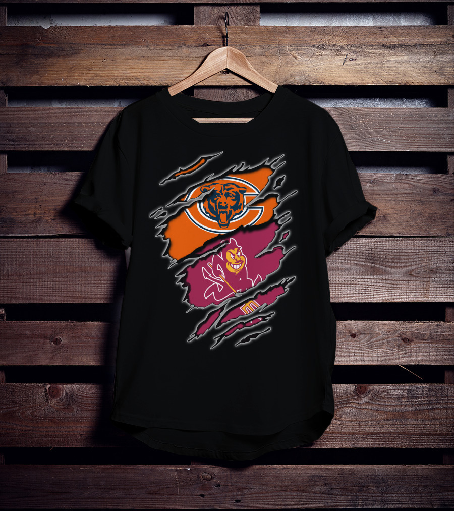 Chicago Bears Arizona State Sun Devils Logo Mashup T-Shirt
