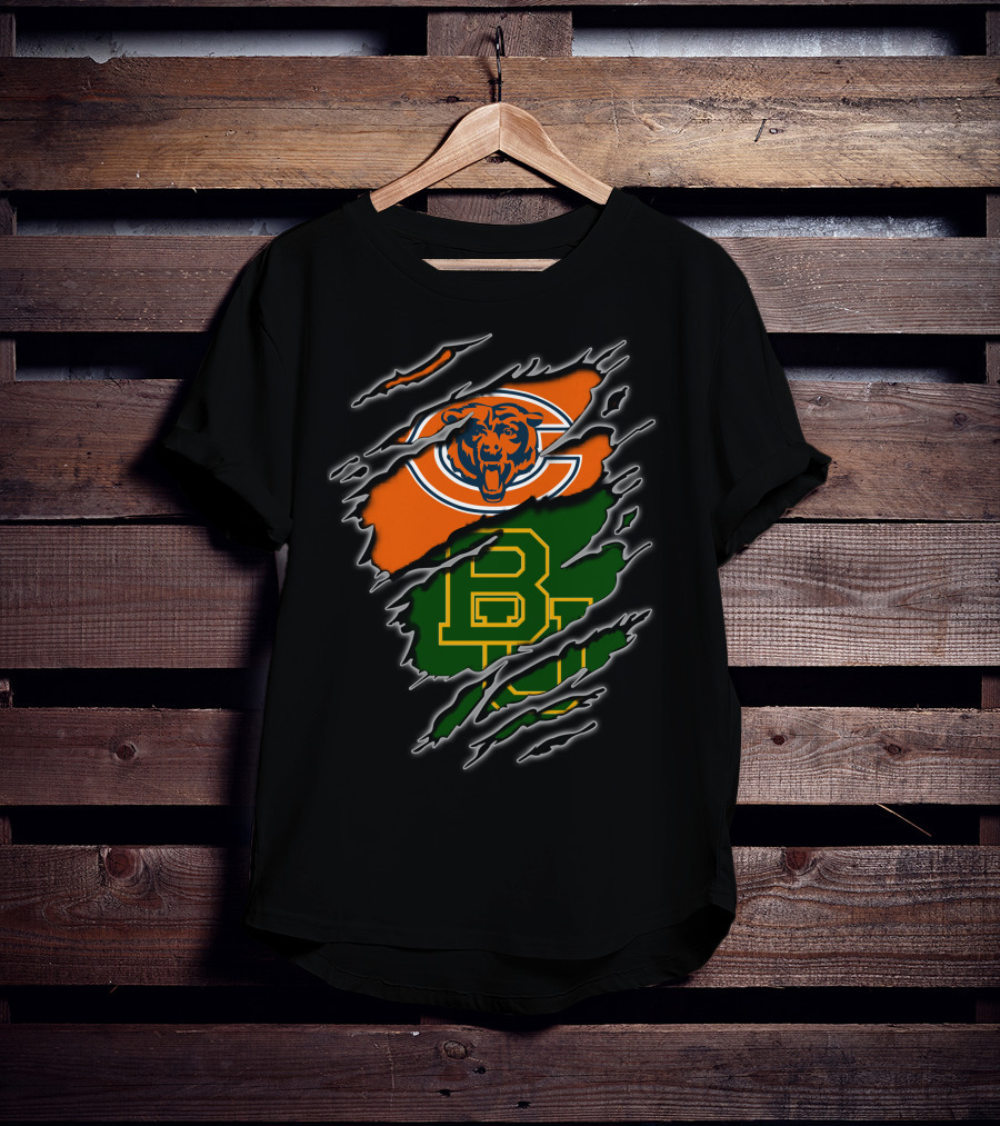 Chicago Bears Baylor University Bears Logo Combination T-Shirt