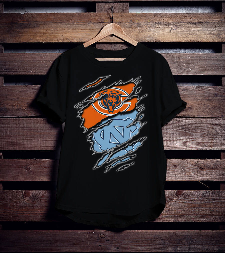 Chicago Bears UNC Tar Heels Combination T-Shirt
