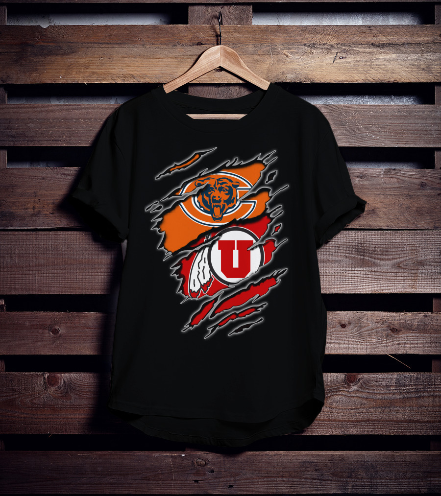 Chicago Bears Utah Utes Collaborative T-Shirt