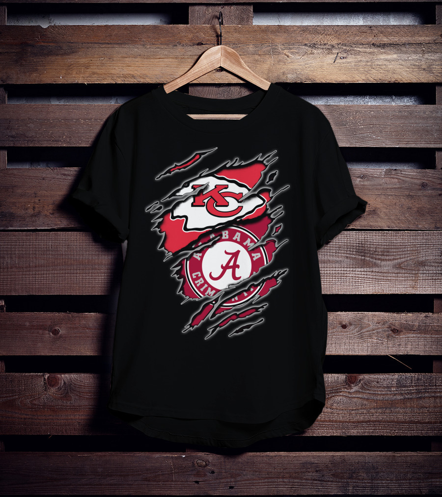 Chiefs Alabama Crimson Tide Logos T-Shirt