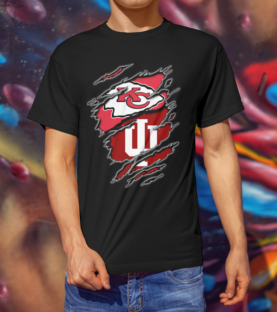 Kansas City Chiefs Indiana Hoosiers Crossover T-Shirt