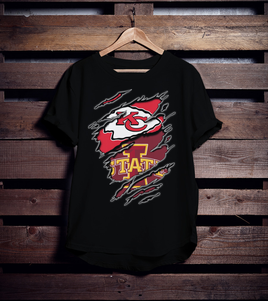 Kansas City Chiefs Iowa State Cyclones Ripped Claw T-Shirt
