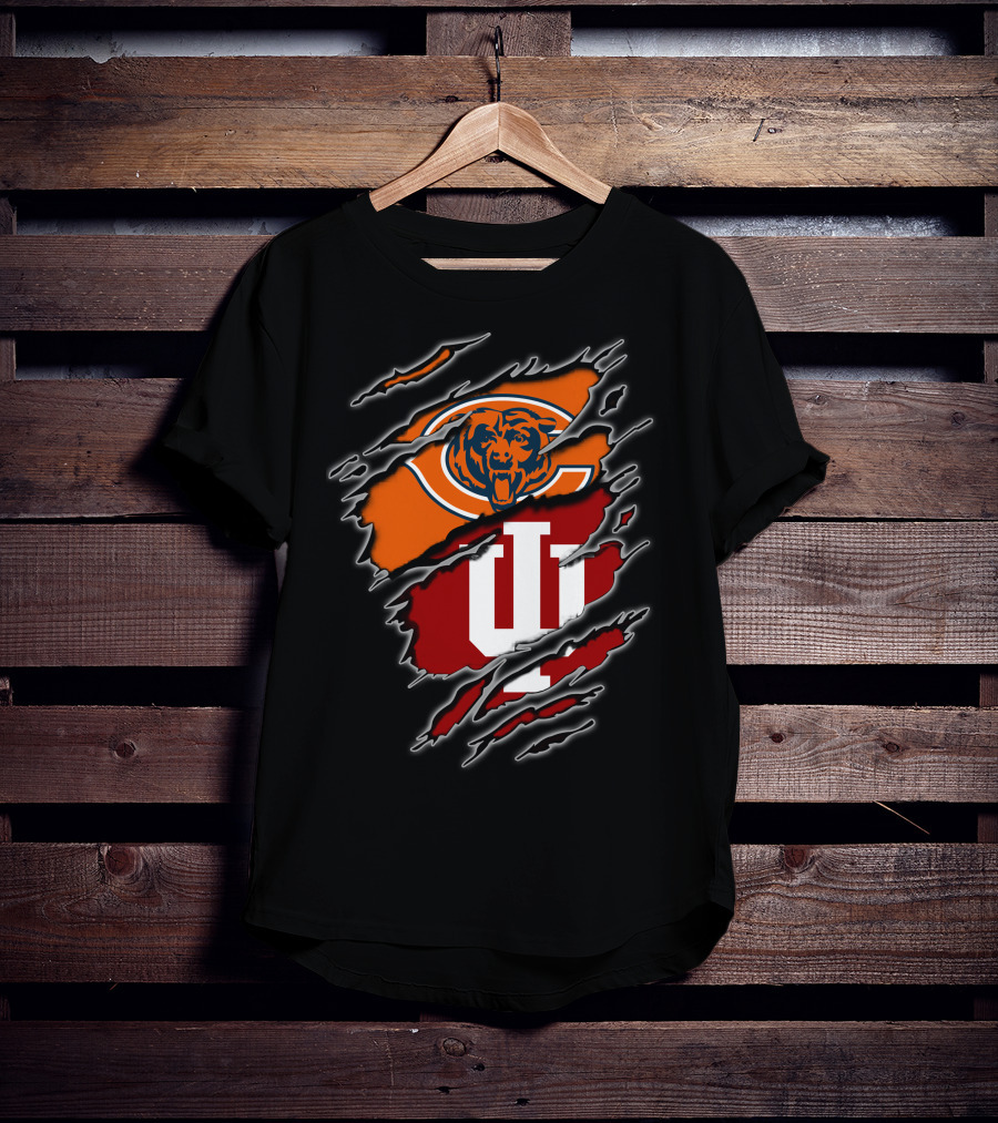 Chicago Bears Indiana Hoosiers Football Fan Dual T-Shirt