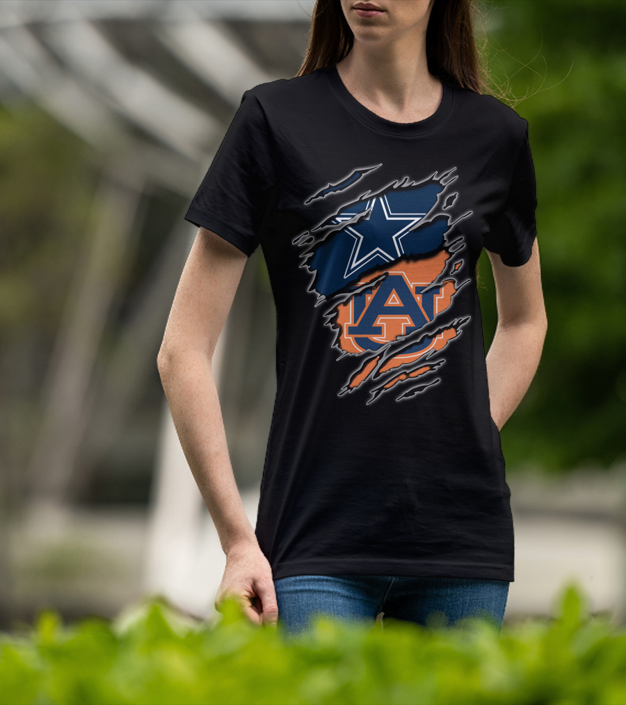 Cowboys Star Auburn Tigers Logo Fusion T-Shirt