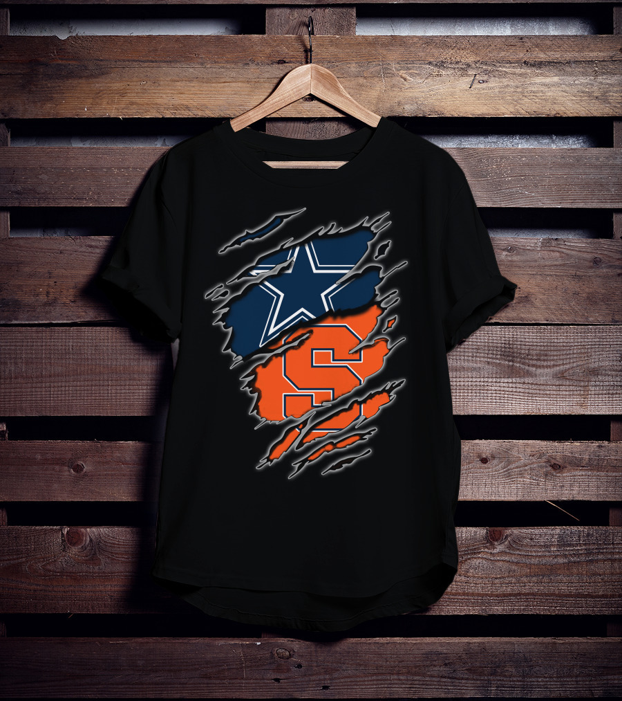 Cowboys Star And Syracuse Orange S Fusion T-Shirt