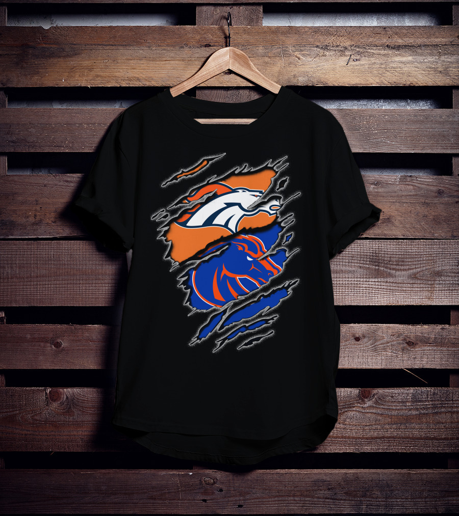 Broncos Boise Denver Football Dual Horse T-Shirt
