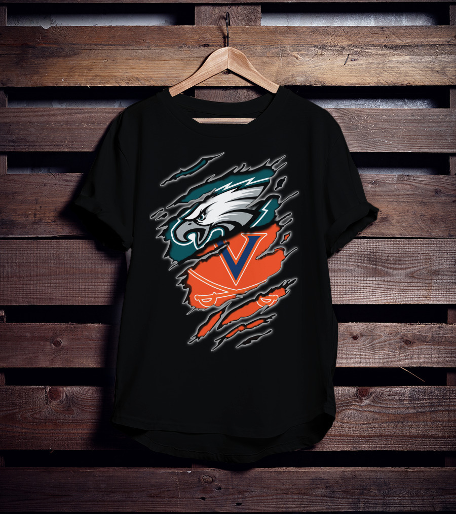 Eagles Virginia Cavaliers Clash Iconic Sports Fusion T-Shirt