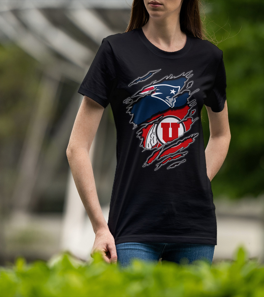Patriots Utes Scratch Design Logo Fusion T-Shirt