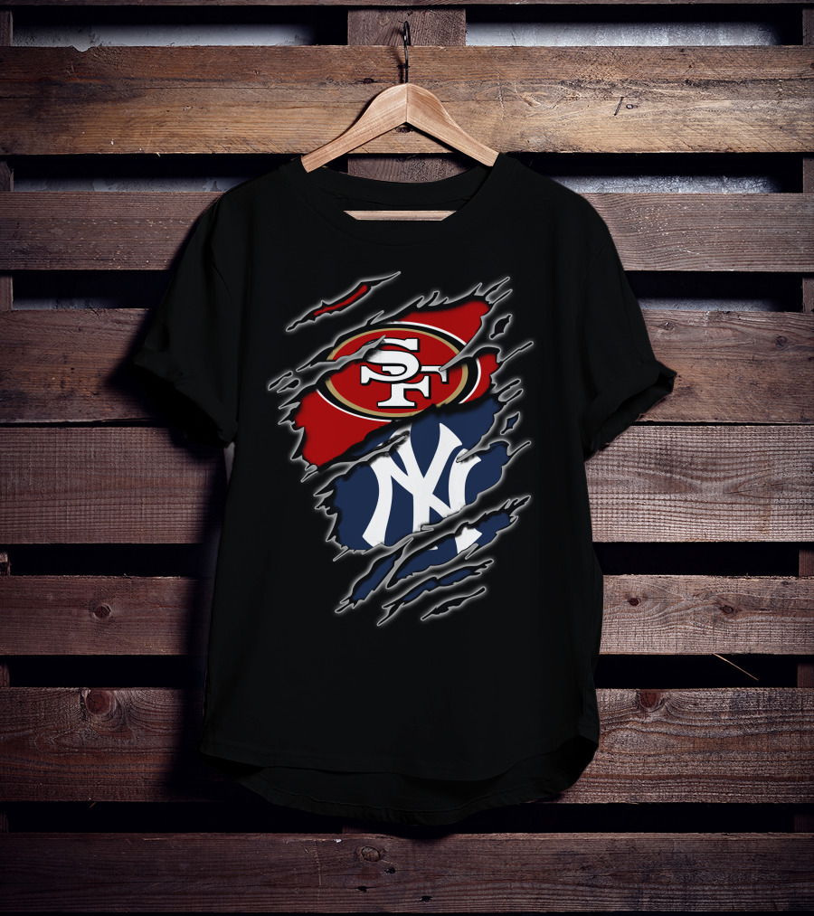 49ers Sf Yankees Ny Bold Collaboration T-Shirt