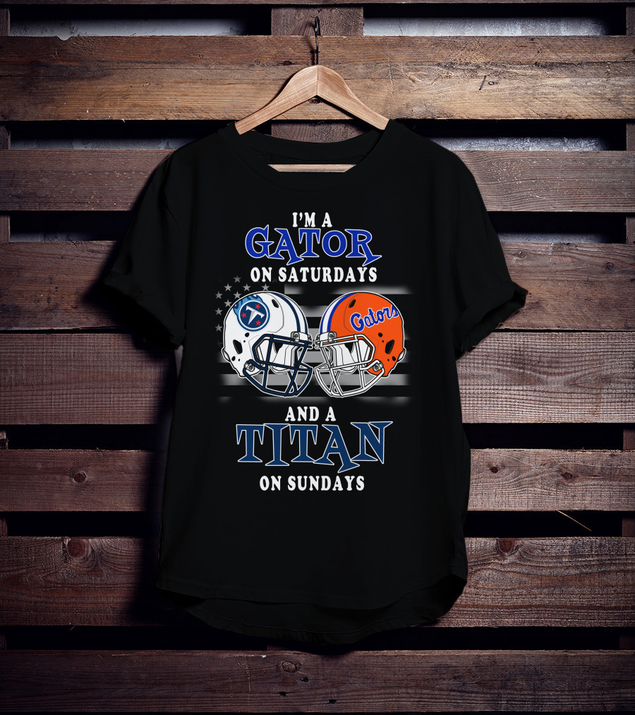 Gator On Saturdays Titan On Sundays Football Helmets T-Shirt