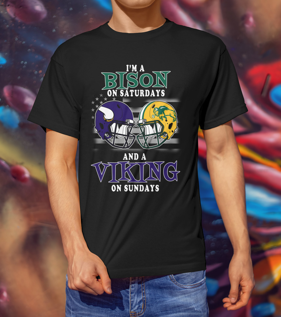 I'm A Bison On Saturdays And A Viking On Sundays T-Shirt