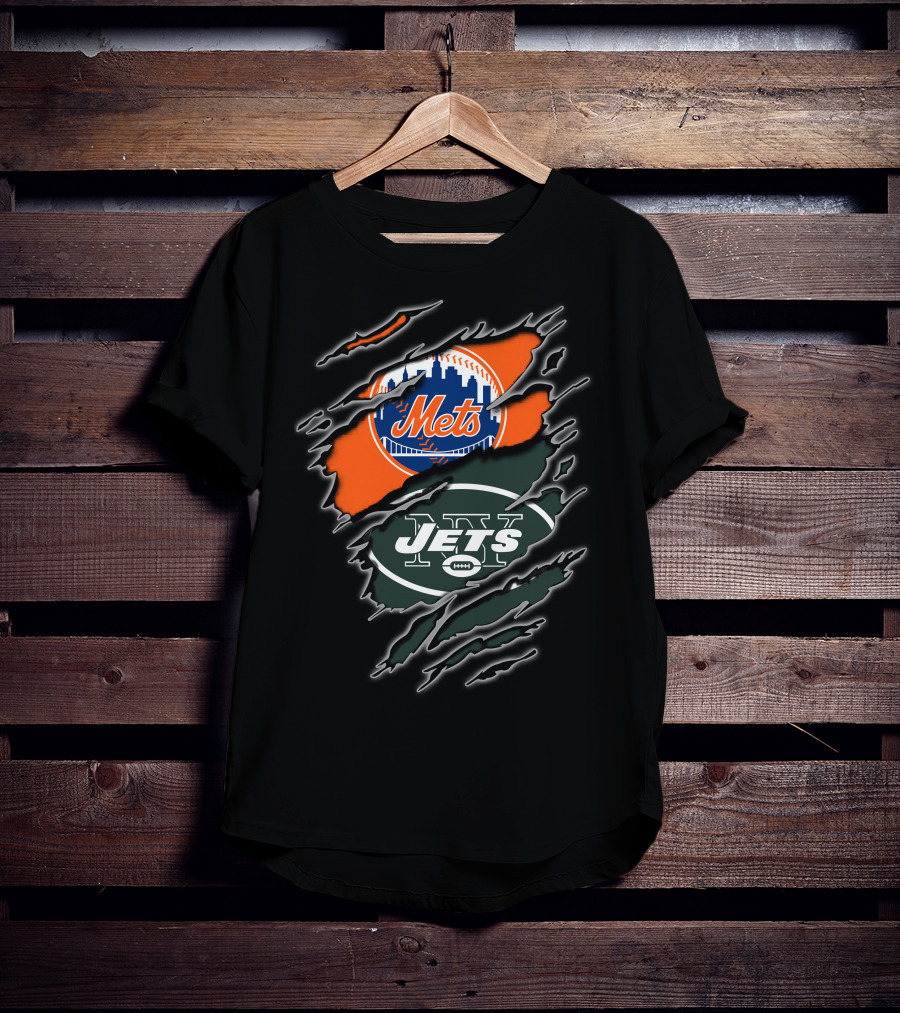 Mets Jets Double Team Fan Pride Mascot T-Shirt