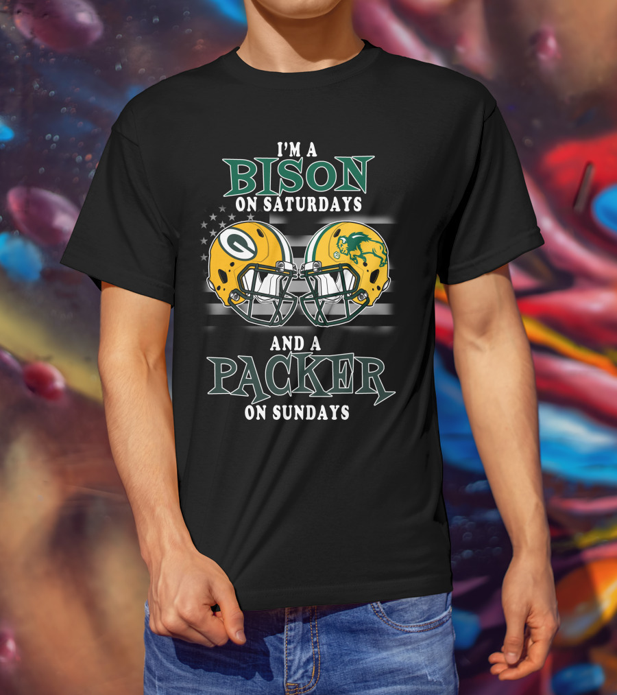 I'm A Bison On Saturdays And A Packer On Sundays T-Shirt