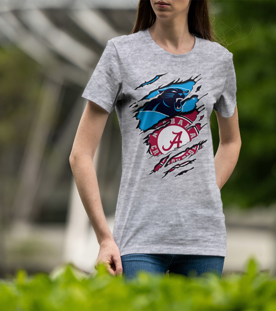 Alabama Crimson Tide Carolina Panthers Crossover T-Shirt