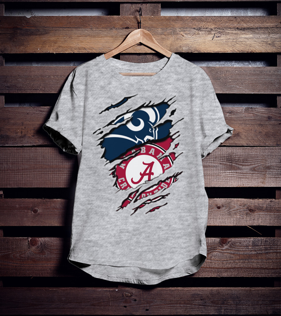 Alabama Crimson Tide Meets Los Angeles Rams Iconic Blend T-Shirt