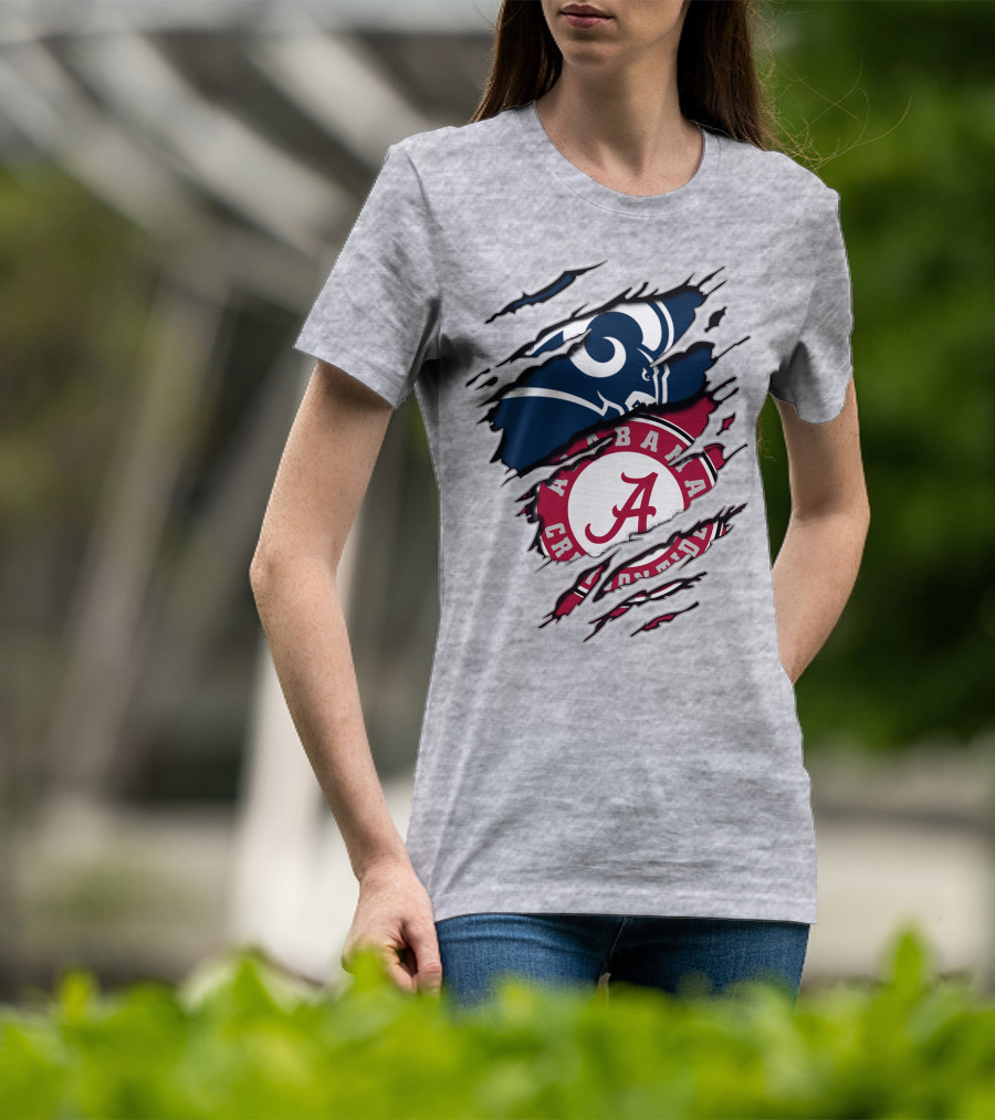 Alabama Crimson Tide Meets Los Angeles Rams Iconic Blend T-Shirt