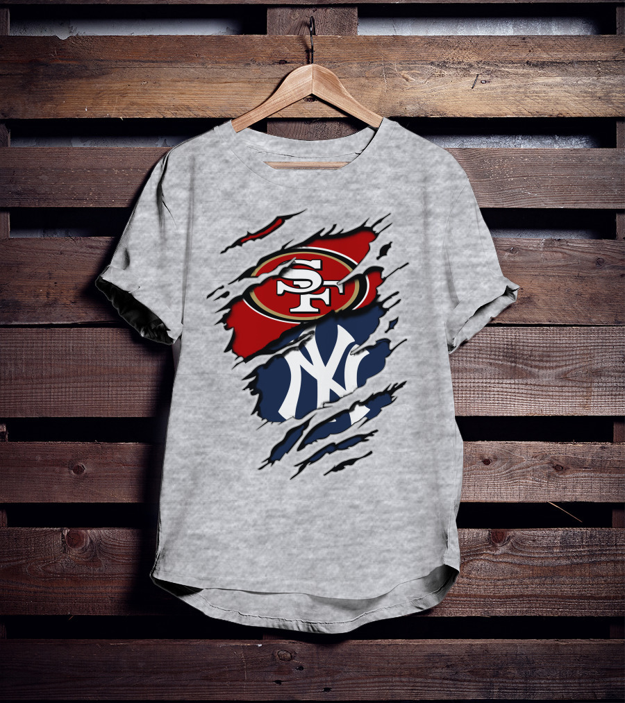 49ERS SF Yankees NY Logo Mashup T-Shirt