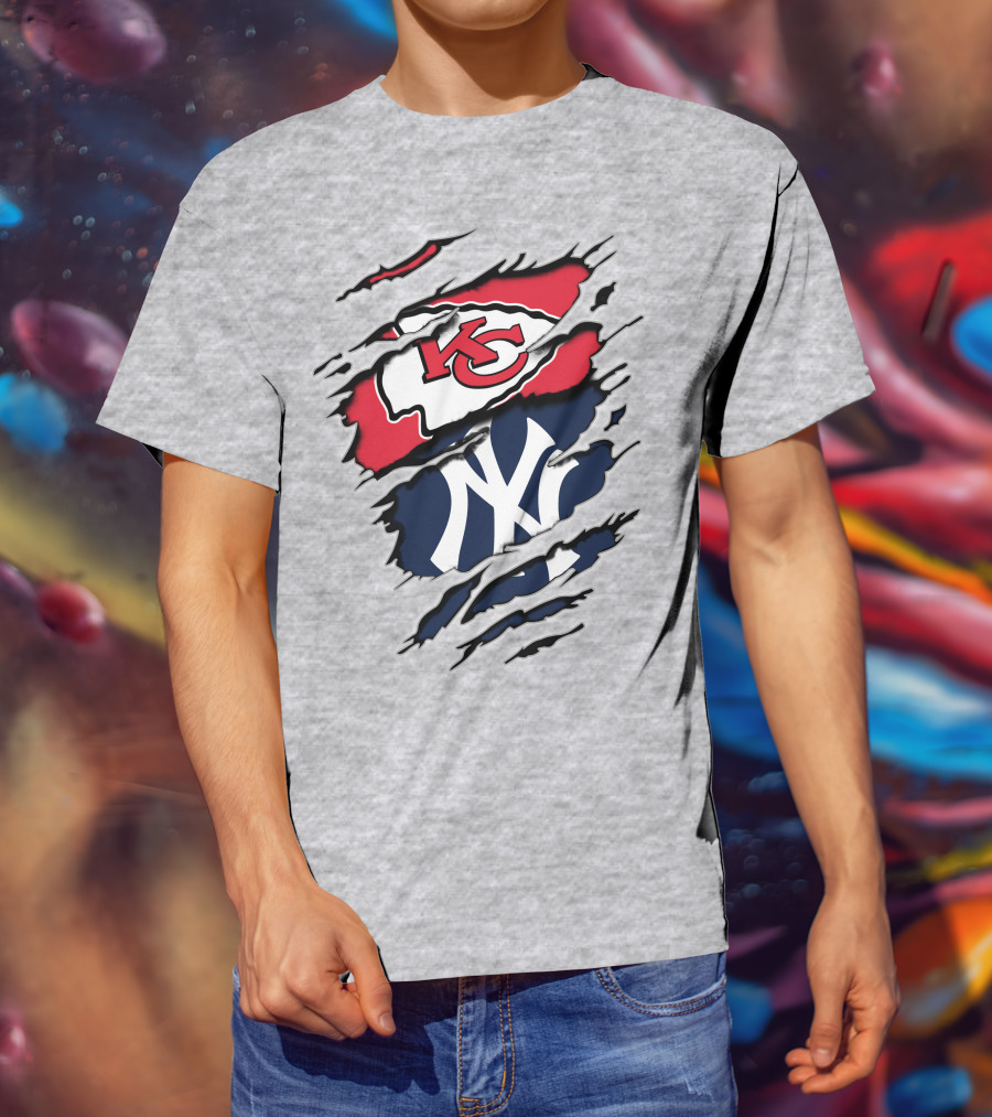 Kansas City Chiefs New York Yankees Combination T-Shirt