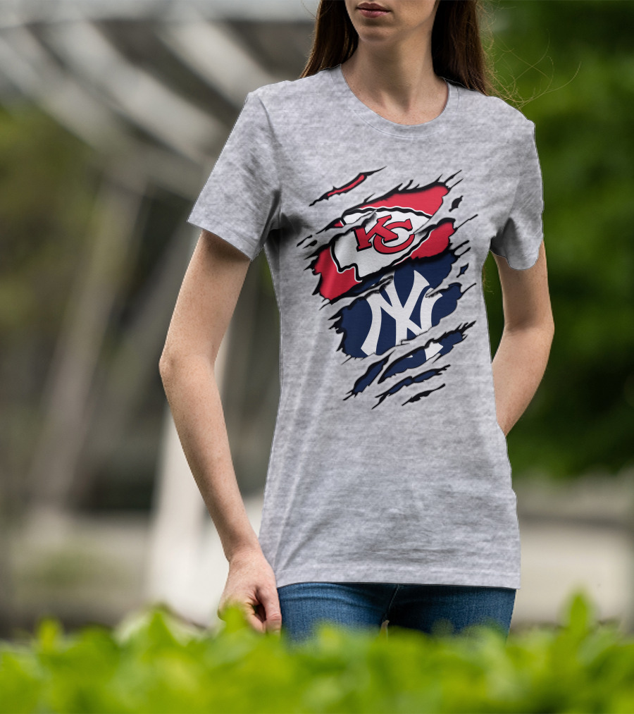 Kansas City Chiefs New York Yankees Combination T-Shirt