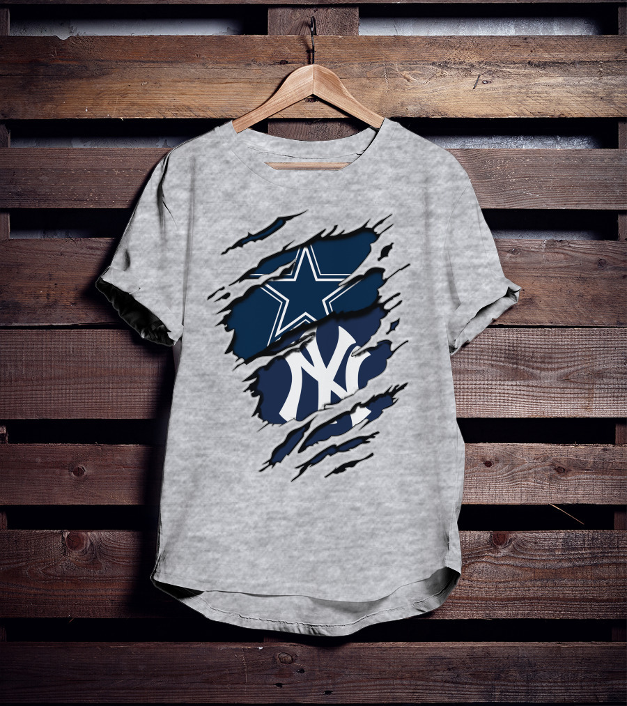 Cowboys Yankees Star And NY Interlocking T-Shirt