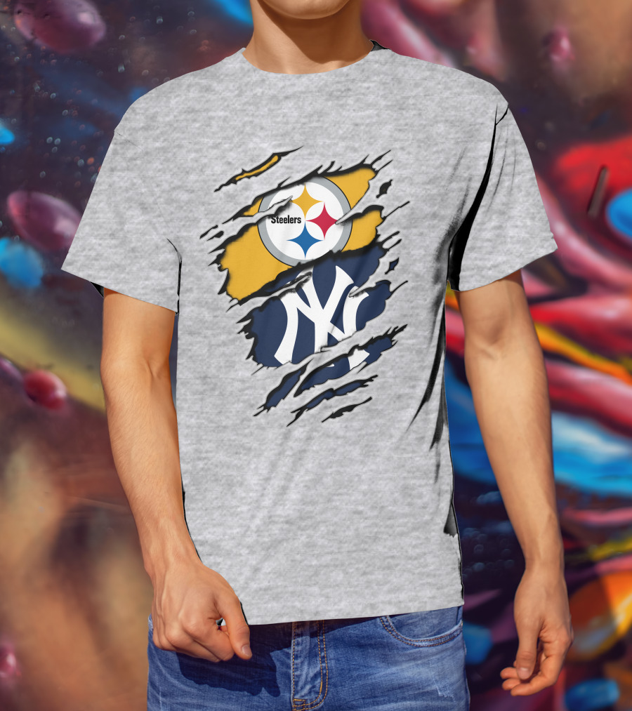 Steelers Yankees Dual Logo Fusion T-Shirt