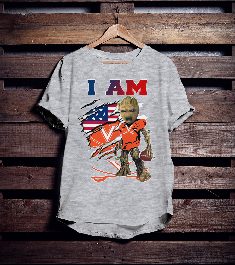 I Am Cavaliers Groot Football Virginia Flag T-Shirt