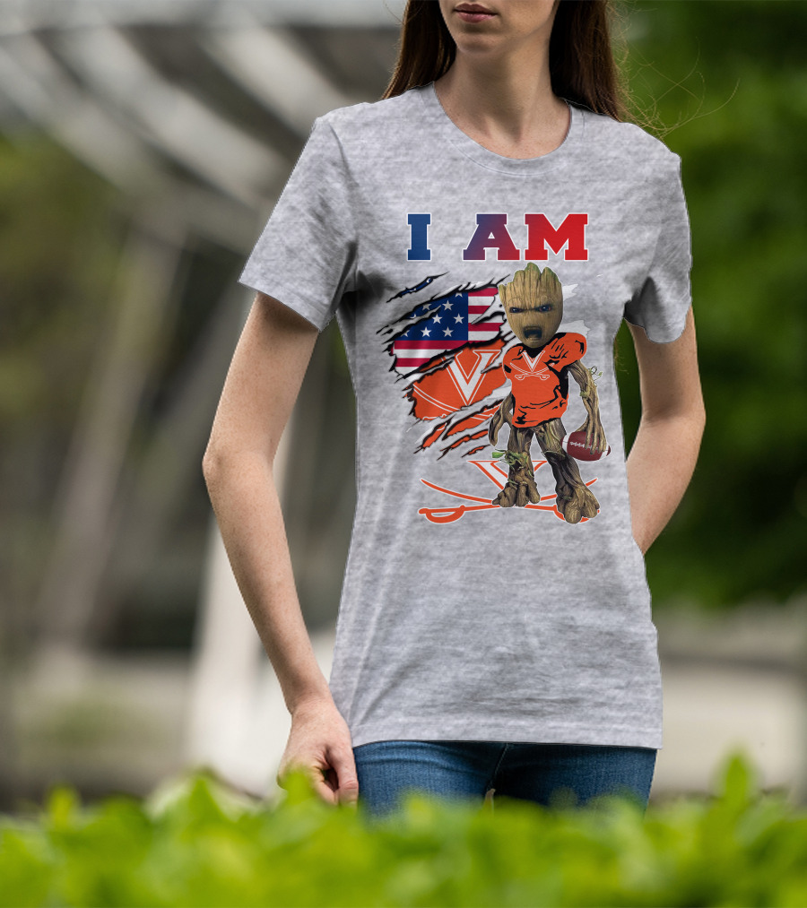 I Am Cavaliers Groot Football Virginia Flag T-Shirt