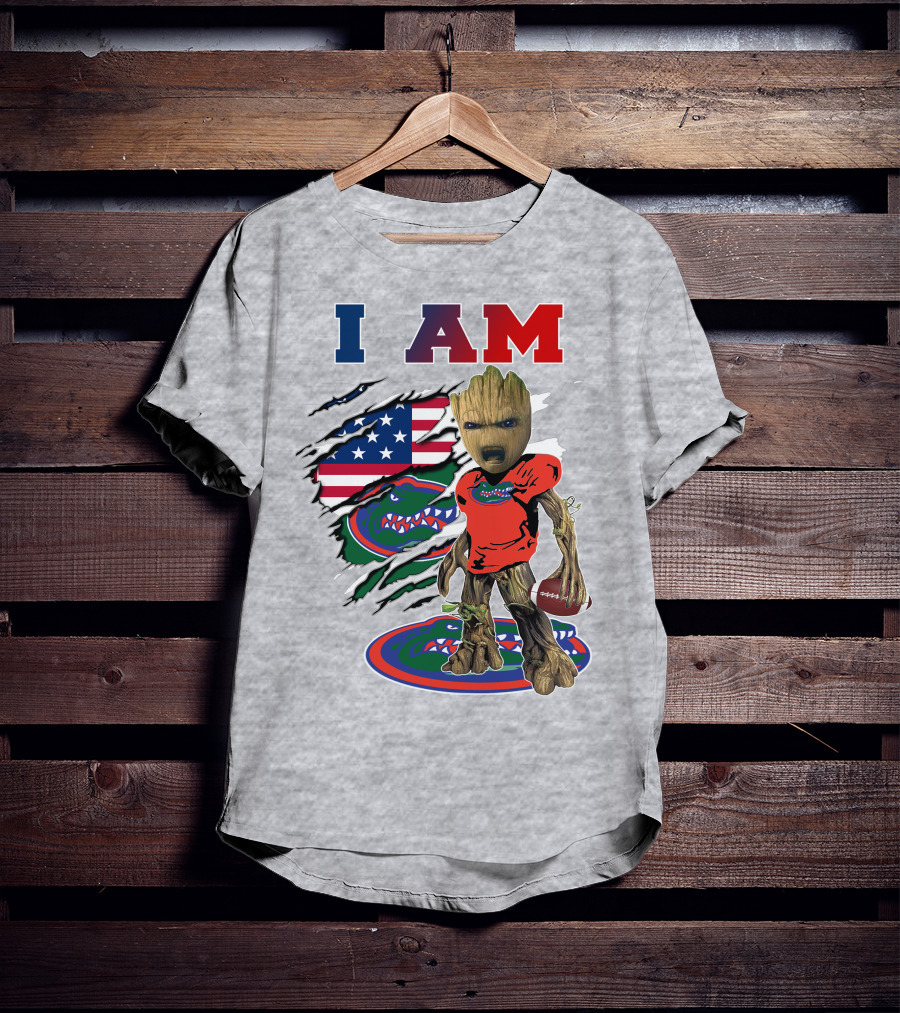 I Am Florida Gators Groot Football American Flag T-Shirt