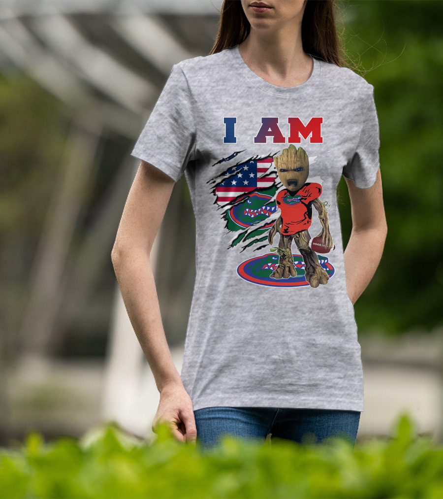 I Am Florida Gators Groot Football American Flag T-Shirt