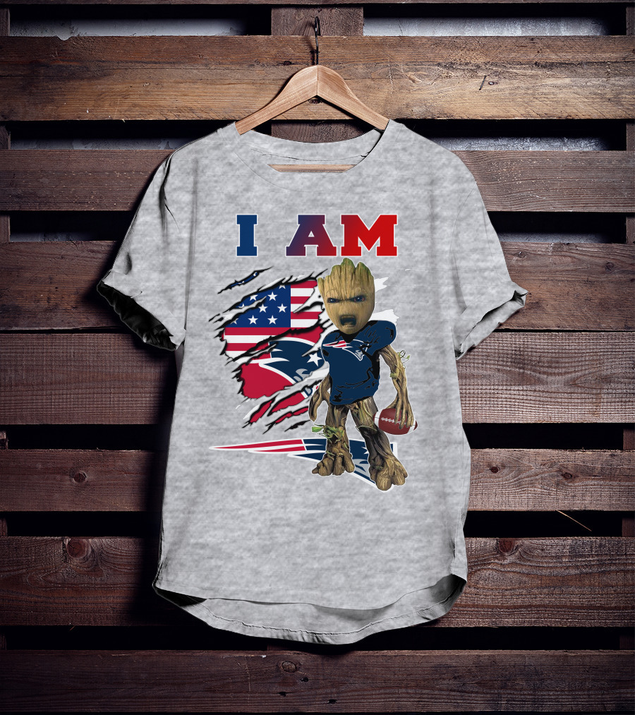 I Am Groot Patriots Football T-Shirt