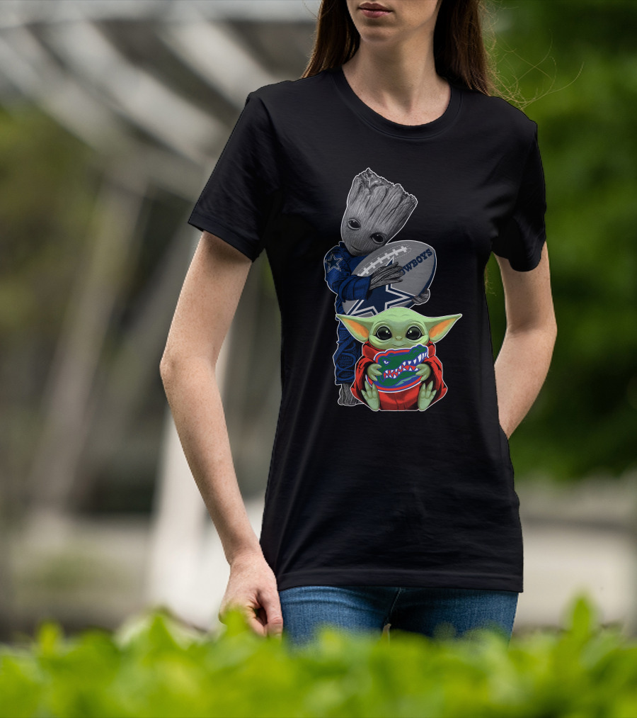 Groot Cowboys Football Florida Gators Baby Yoda T-Shirt