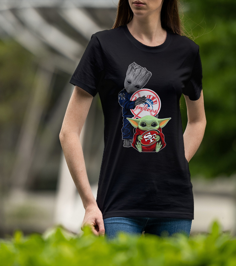 Groot Yankees Star Wars Baby Yoda 49ers T-Shirt