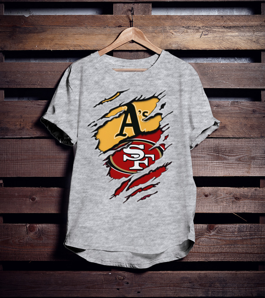 Sf 49ers Oakland Athletics Team Logos T-Shirt