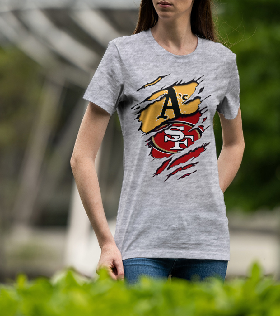 Sf 49ers Oakland Athletics Team Logos T-Shirt