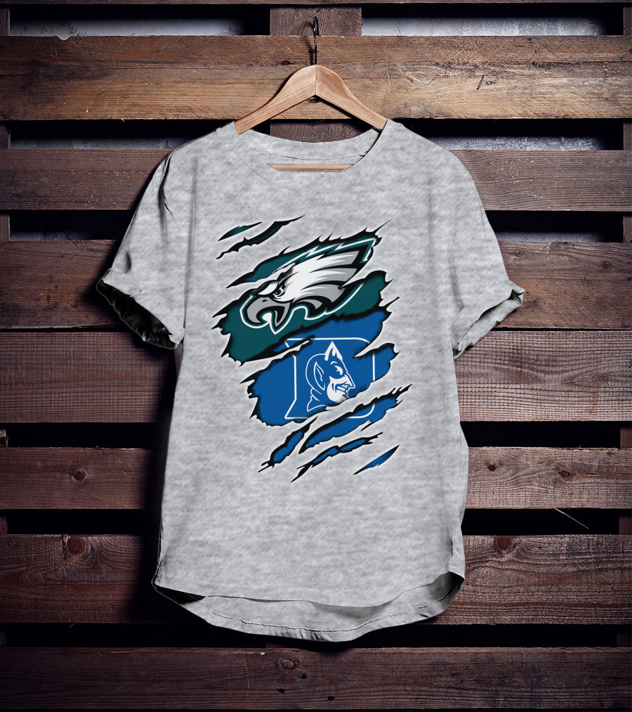 Eagles Duke Blue Devils Ripped Claw T-Shirt