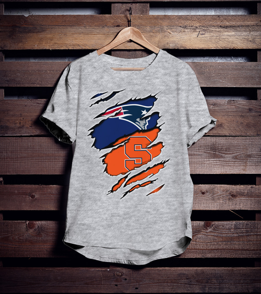 Patriots Syracuse S Logo Ripped Effect T-Shirt