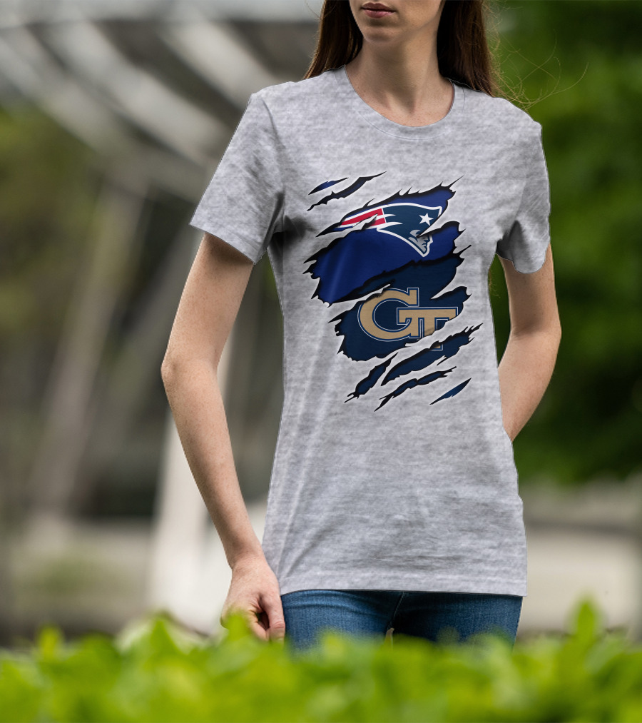 New England Patriots GT Tech Rip Claw Marks T-Shirt