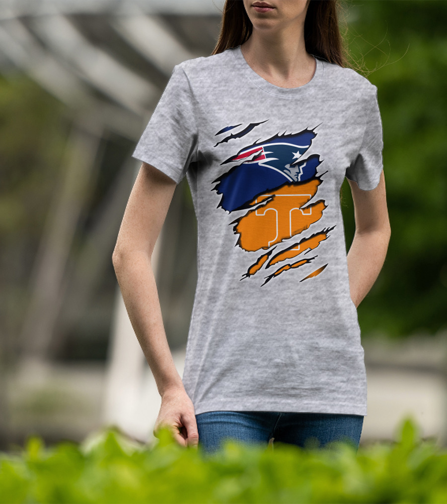 Patriots Tennessee Volunteers Dual Team Logo Combo T-Shirt