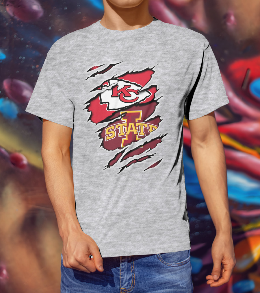 Kansas City Chiefs Iowa State Torn T-Shirt