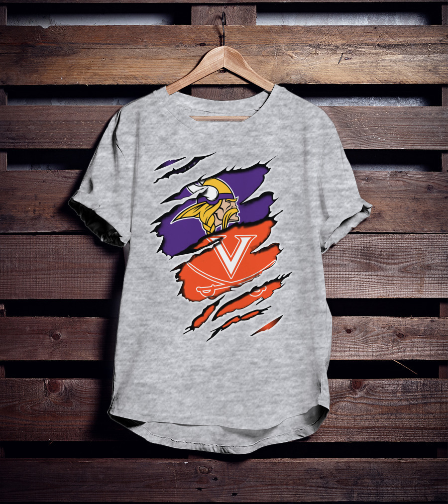 Minnesota Vikings Virginia Cavaliers Crossover T-Shirt