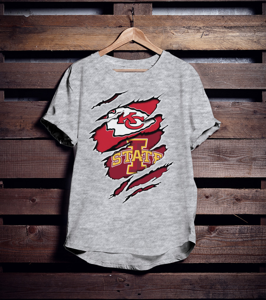 Chiefs Iowa State Kc Cyclones Logo Fusion Vintage Style T-Shirt