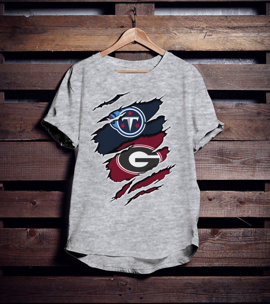 Tennessee Titans Georgia Bulldogs Claw Marks T-Shirt