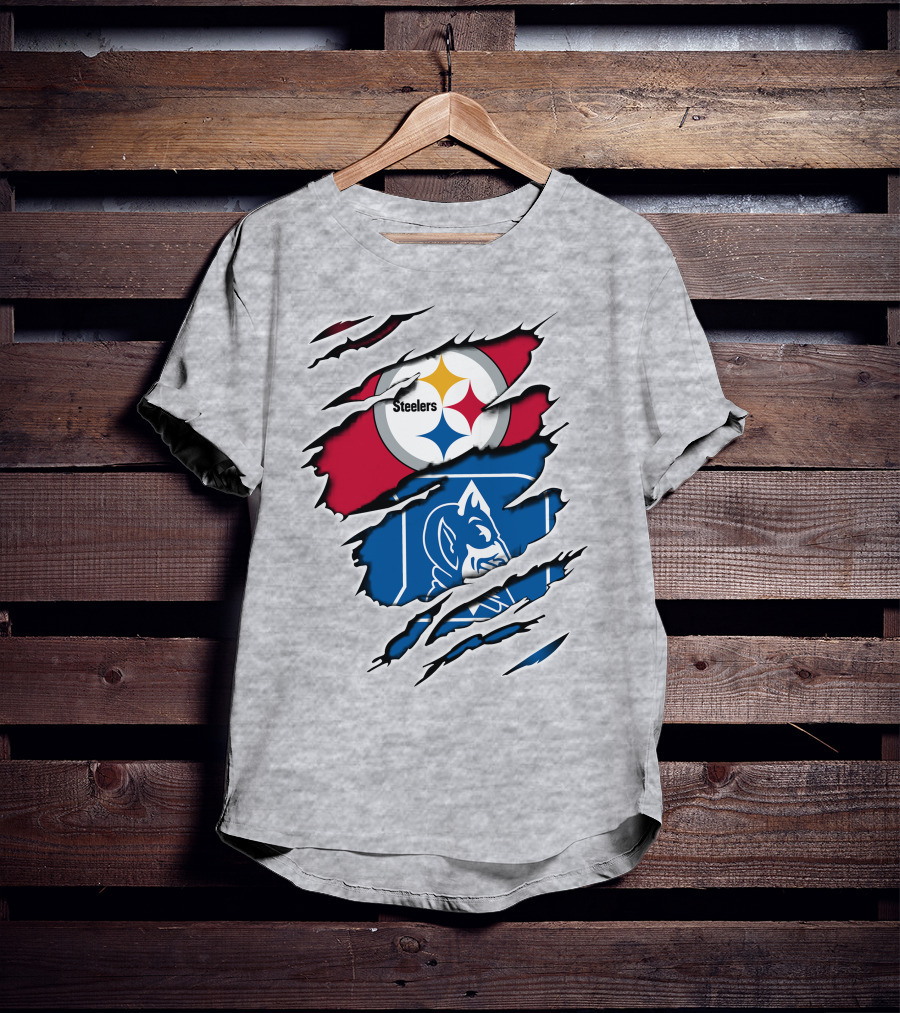 Steelers Duke Blue Devil Ripped Fusion T-Shirt