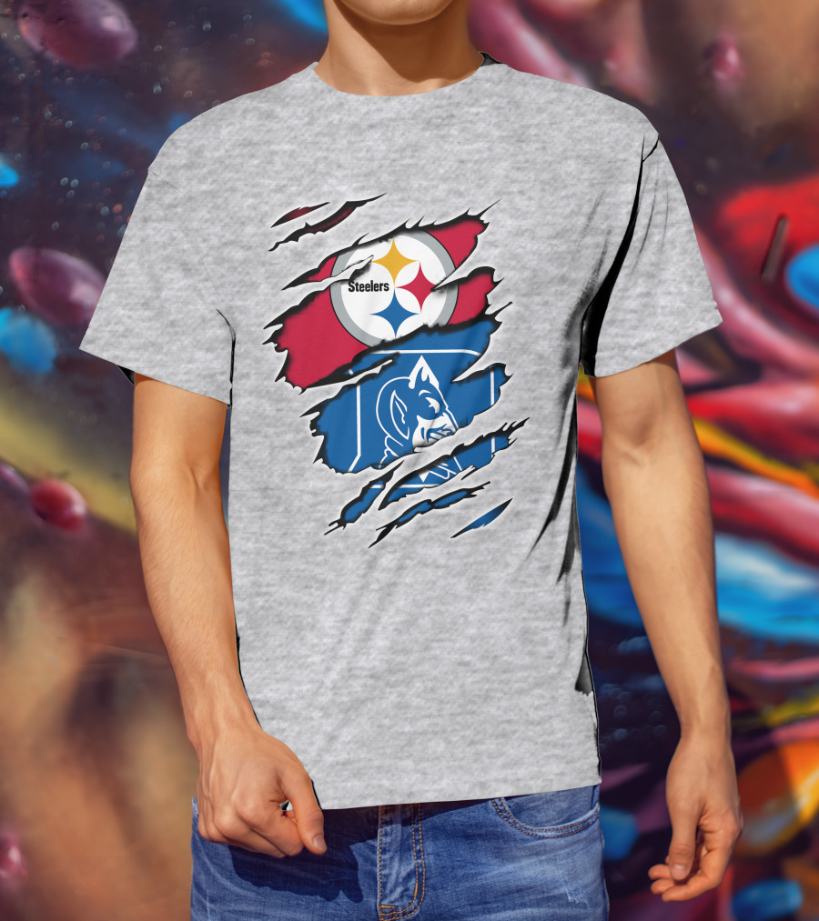 Steelers Duke Blue Devil Ripped Fusion T-Shirt