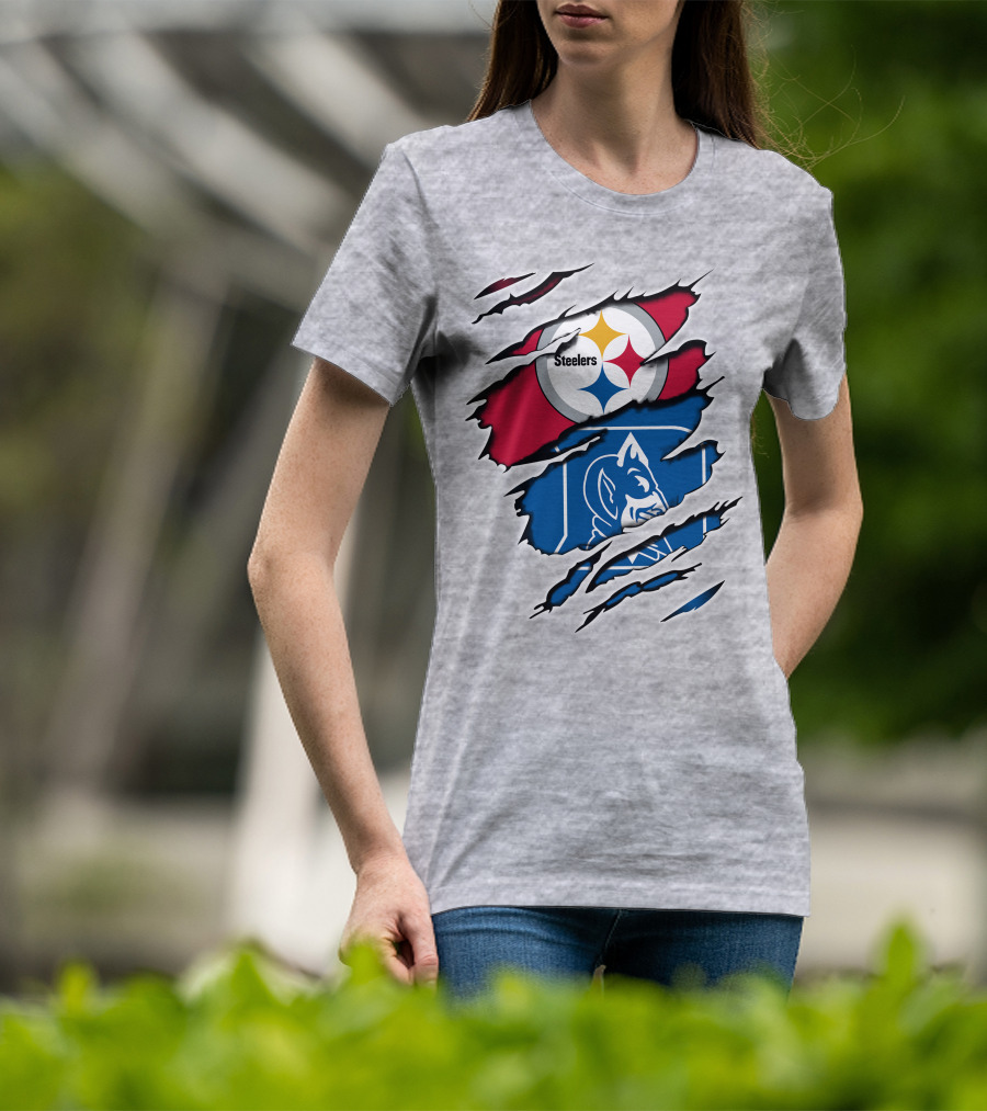 Steelers Duke Blue Devil Ripped Fusion T-Shirt