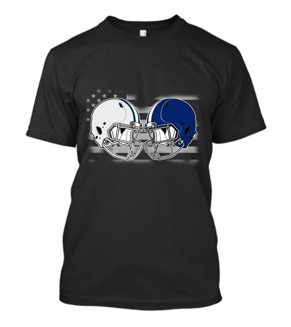 Cow Lions American Flag Football Helmets T-Shirt