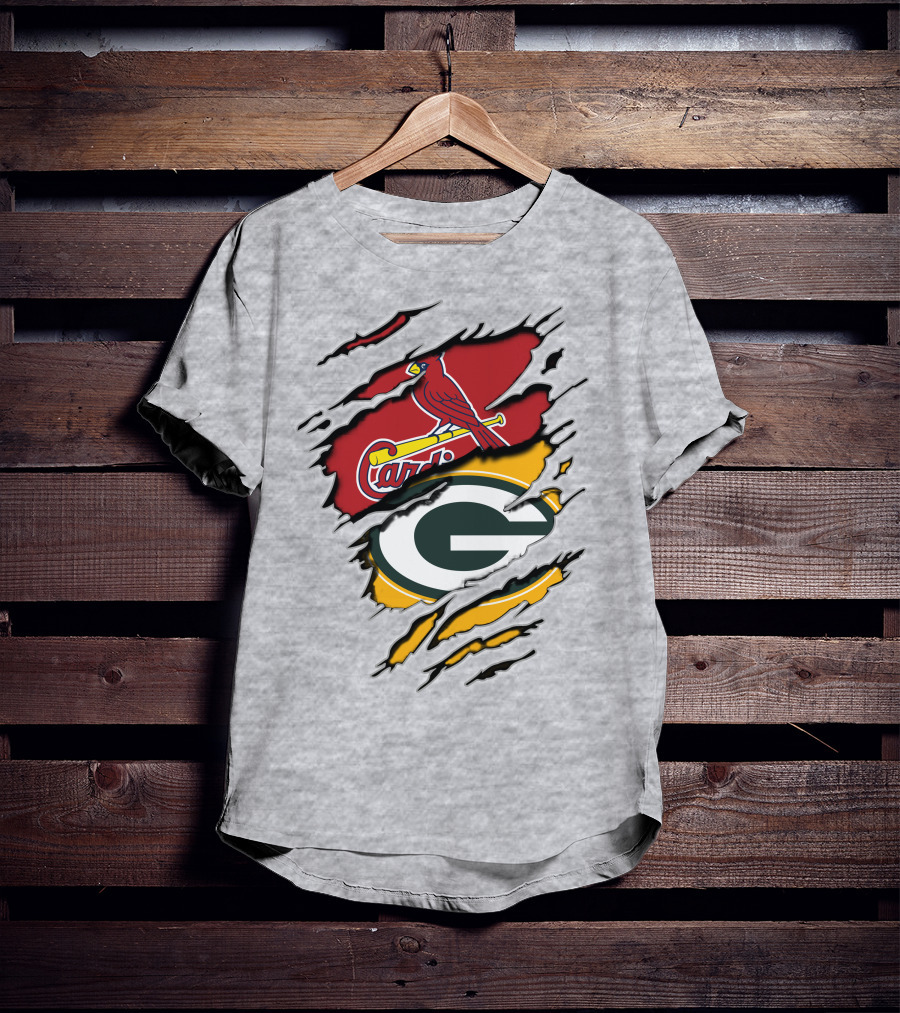 Packers Cardinals Logo Rip T-Shirt