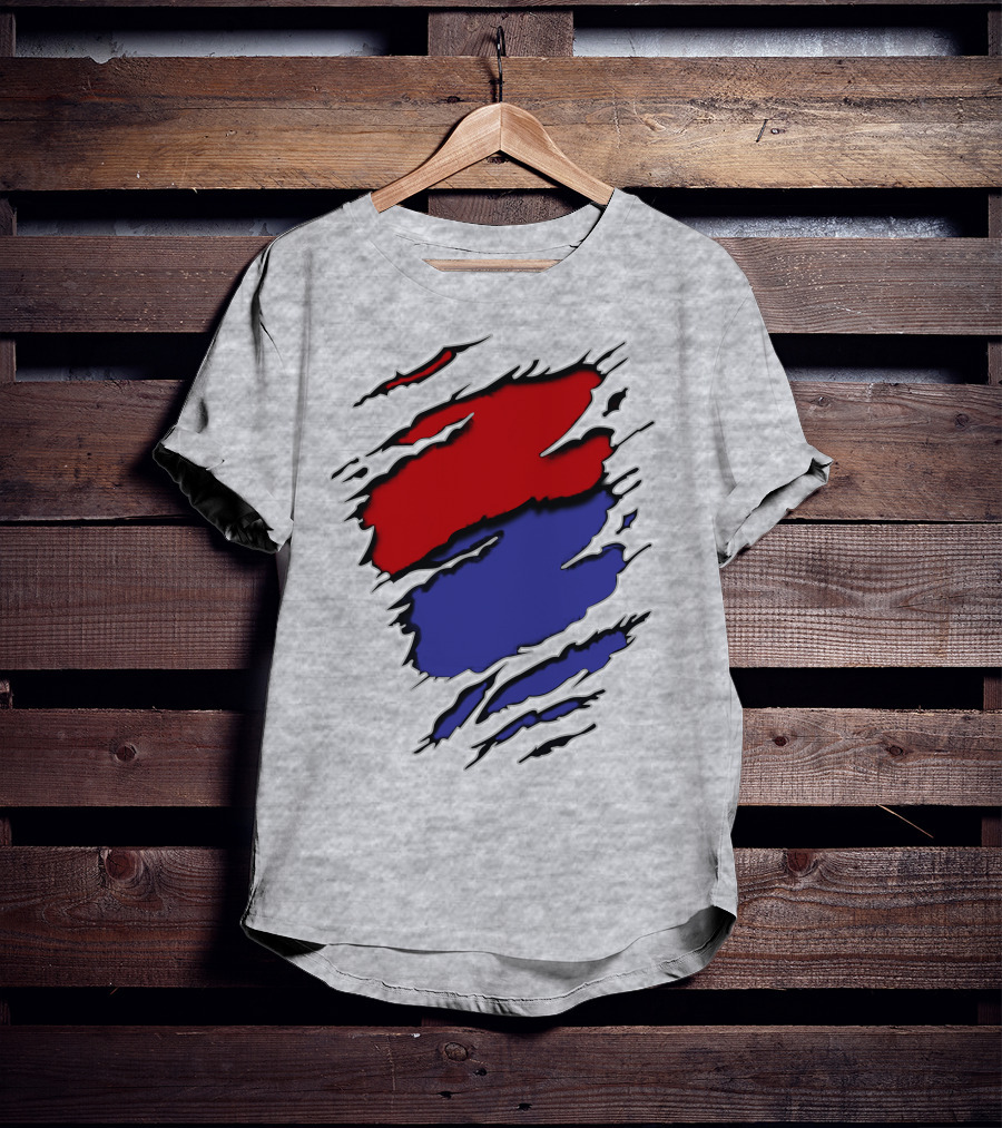Batimore Washington Team Colors Red Blue Claw Marks T-Shirt