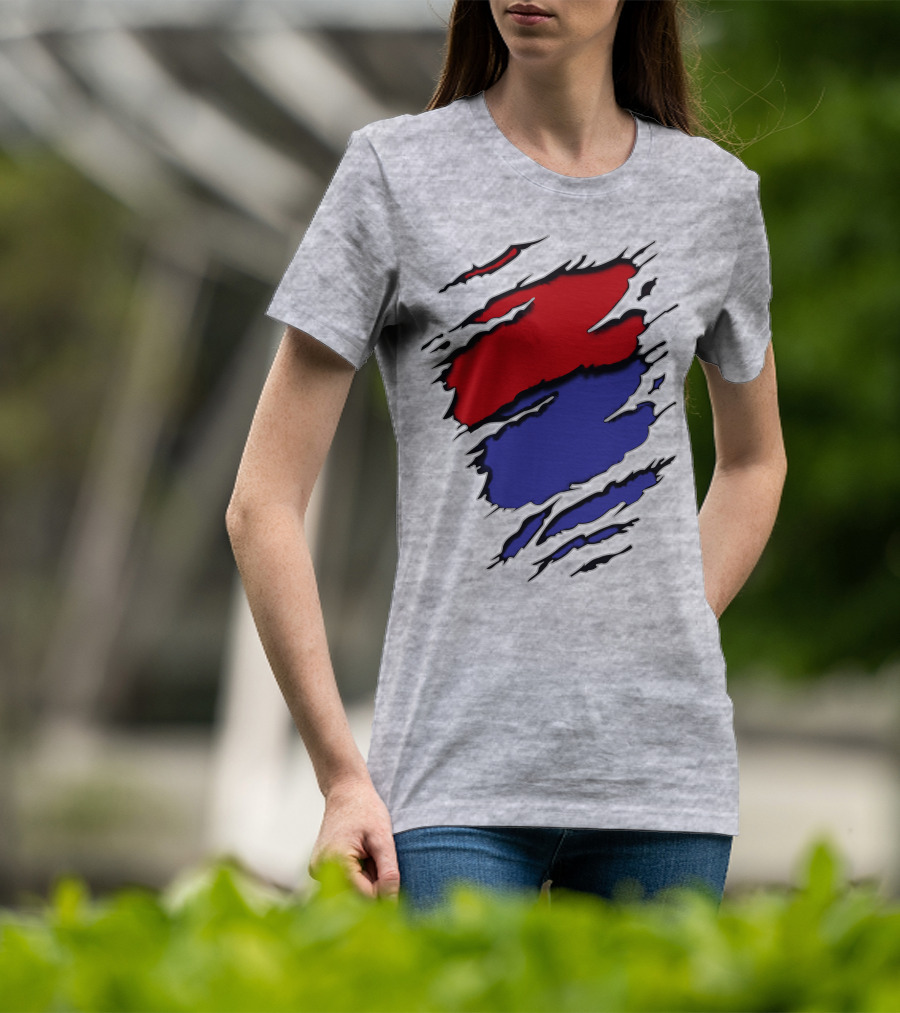 Batimore Washington Team Colors Red Blue Claw Marks T-Shirt